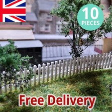 00 Gauge Wood Picket Fence x10 multi colours Railway Model fencing oo 1:76