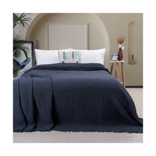 P SK L- Premium 100 Turkish Cotton Muslin Blankets Queen XL Size for