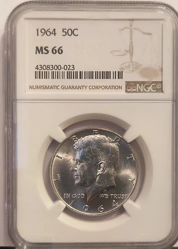 1964 Kennedy Silver Half Dollar 50C MS 66 NGC BLAST WHITE