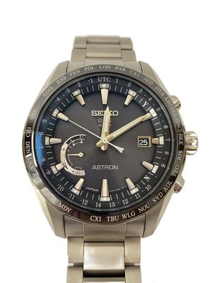 [B1S] Seiko Astron GPS Solar Dual Time Black Dial Stainless Watch 8X22 [m6x]