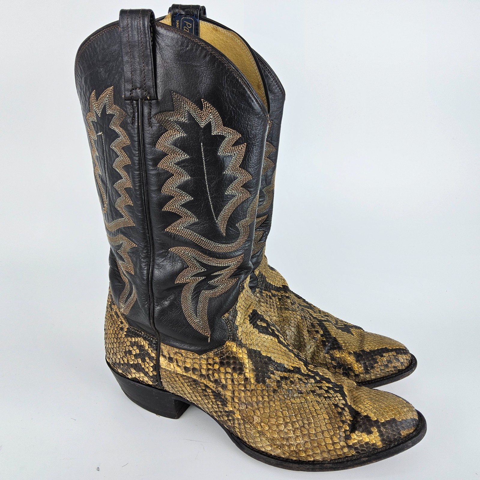 Vintage Panhandle Slim Python Leather Cowboy Boot… - image 5