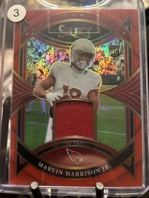 2024 Panini Select Rookie Swatches Marvin Harrison Jr. #RS-MHJ Red Prizm RC
