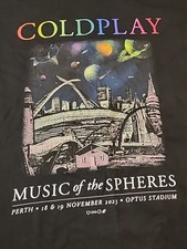 Coldplay Music Of The Spheres Tour Tee PERTH Dates 2023 XL Australia Optus RARE