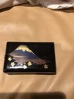 Vintage Japanese Lacquer Box. Hand Painted Mount Fugitive Design. Keepsakes — photo 1