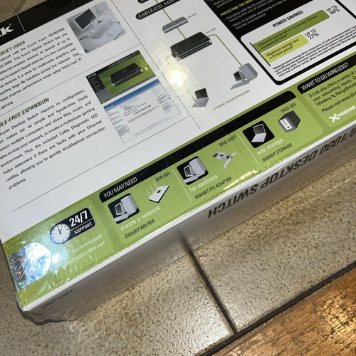 D-Link Gigabit 5-portowy przełącznik biurkowy DGS-2205 zielony Ethernet 10/100/1000 zapieczętowany - Zdjęcie 14 z 15