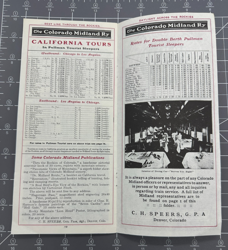 REPRODUCTION Colorado Midland Railway Timetable - Picture 4 of 5
