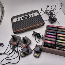 Vtg Sears Tele Games Console Lot Atari 2600 Games Paddles Joy Sticks Read