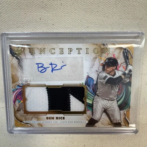 Ben Rice 2025 Topps Inception Baseball #IAPC-BR Rookie Patch Auto Gold 31/50 RC