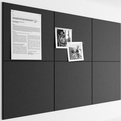 Large Cork Board 36x24 Alternative - 6 Pack Felt Wall Tiles with 40 Safe Remo...