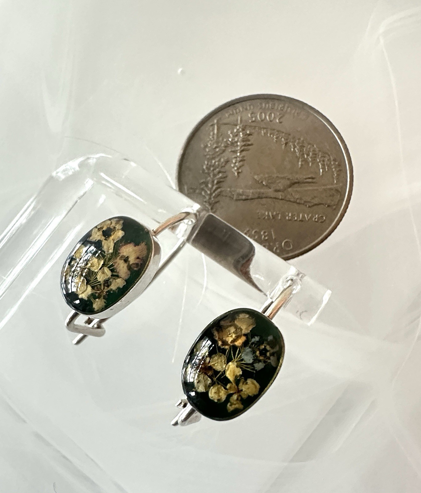 Artisan Real Dried Tiny Pressed Flower Earrings 9… - image 10