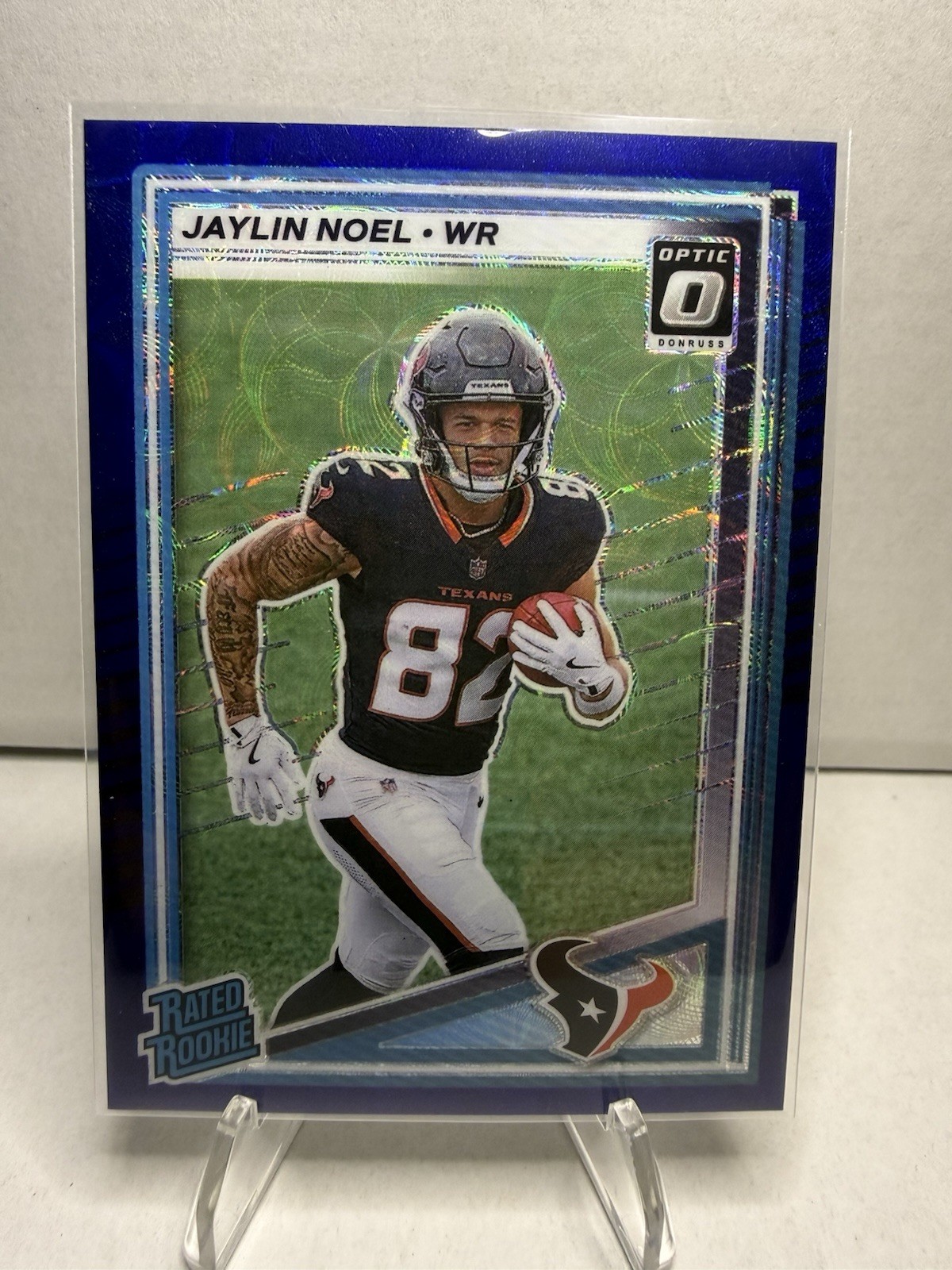 2025 Donruss Football Optic Rated Rookies Preview Blue Scope #324 Jaylin Noel RC