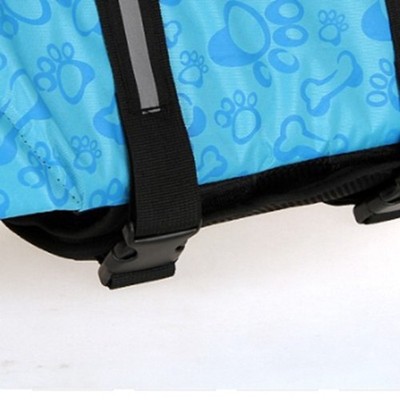 Dog Life Jacket Blue Bone Pattern Reflective Pet Dog Lifesaver Flotation Ves SET
