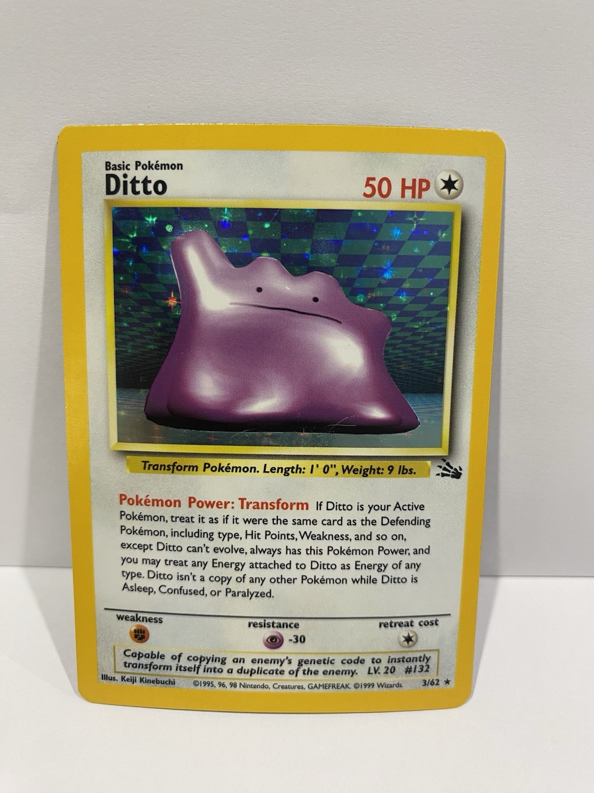 Ditto 18/62 Non Holo Fossil Pokemon Tcg Card Wotc Vintage - MP
