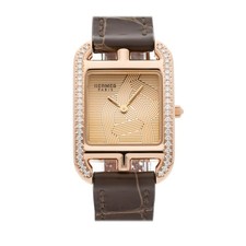 Hermes Cape COD or Rose Dorure Diamant Montre Quartz Bracelet 31mm W059599WW00