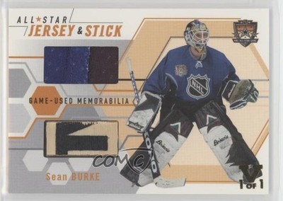 2002-03 ITG Be A Player Between the Pipes Vault Black 1/1 Sean Burke #ASJ-13 2d8