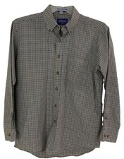 Men's VTG Pendleton Sir Pendleton Wool Shirt Long Sleeve Plaid Brown Size Medium