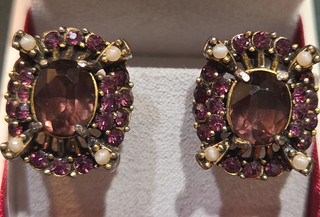 Vintage 1950 Signed Hollycraft Earrings