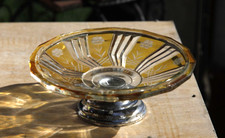 Présentoir gateaux coupe verre et métal ancien kitchenalia années 30