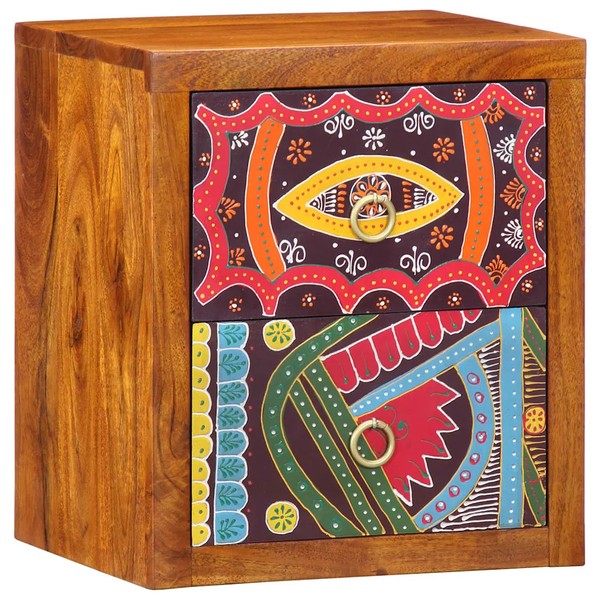 Massivholz Akazie Nachttisch Braun 35 X 30 X 40 Cm-image