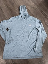 Adidas Aeroknit Men XL Lightweight Hoodie Stretch Running Gym Casual Blue/grey