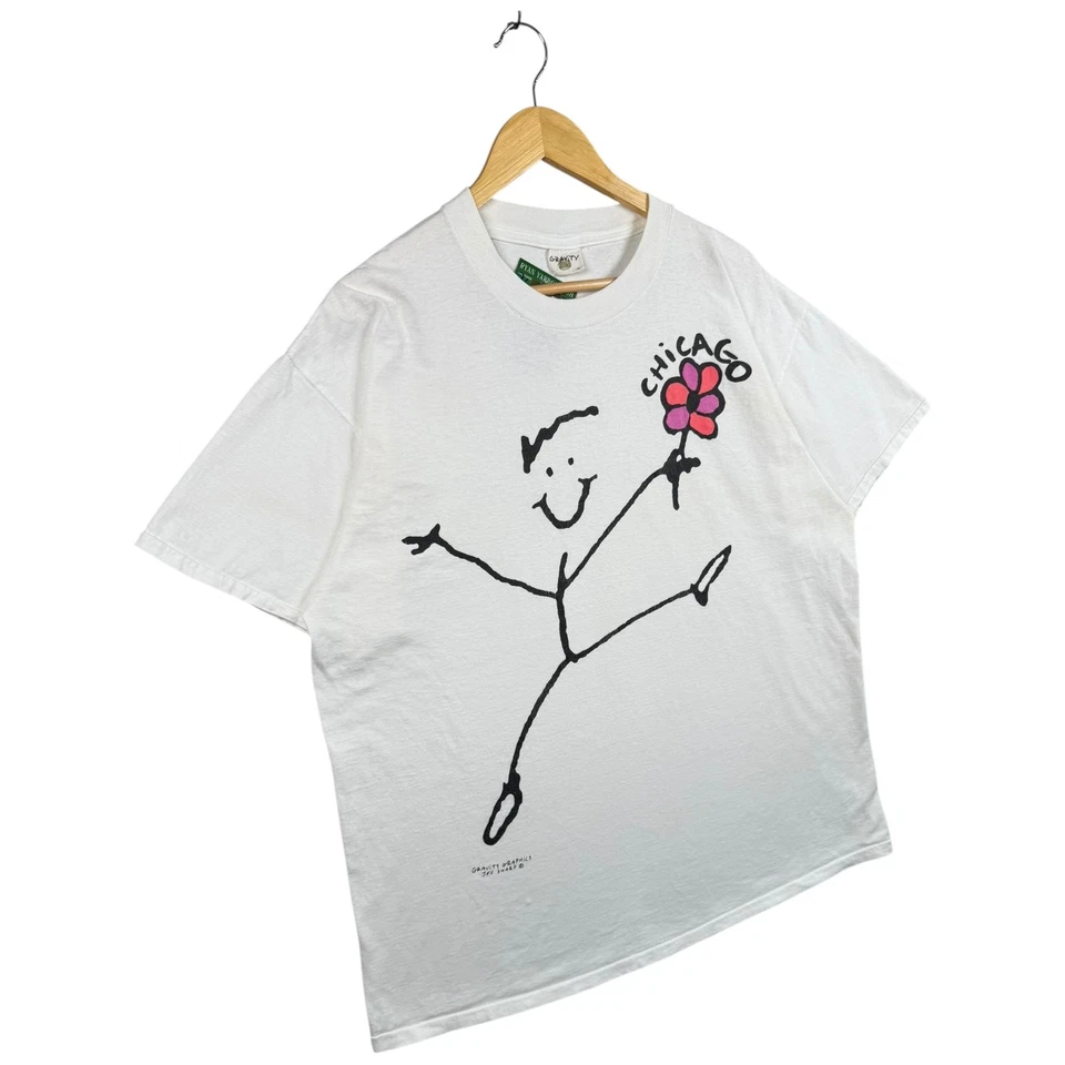 Camiseta vintage Gravity Graphics Chicago blanca para hombre XL Foto 4 de 4