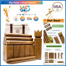 Kubb Yard Game Set Rubber Wood Outdoor Tossing Game with Carry Bag