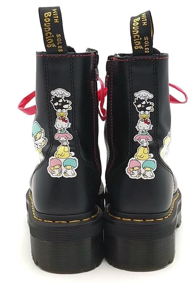Botas para mujer Dr. Martens Hello Kitty & Friends Jadon US:6 cuero negro Japón - Imagen 3 de 4