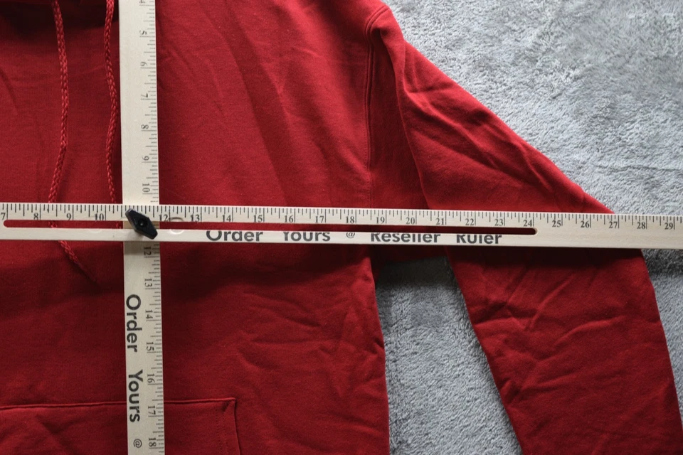 Hanes Ecosmart Hooded Sweatshirt, Athletic Crimson, Size S - New - Image 4 of 4
