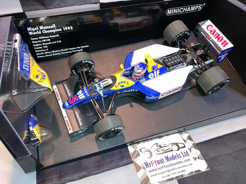 1:18 MINICHAMPS 110920005 Nigel Mansell Williams FW14B #5 World Champion Gp - Immagine 3 di 4