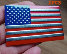 2X Waterproof 3D American Flag Emblem Metal Sticker Badge Decal For Car Decor