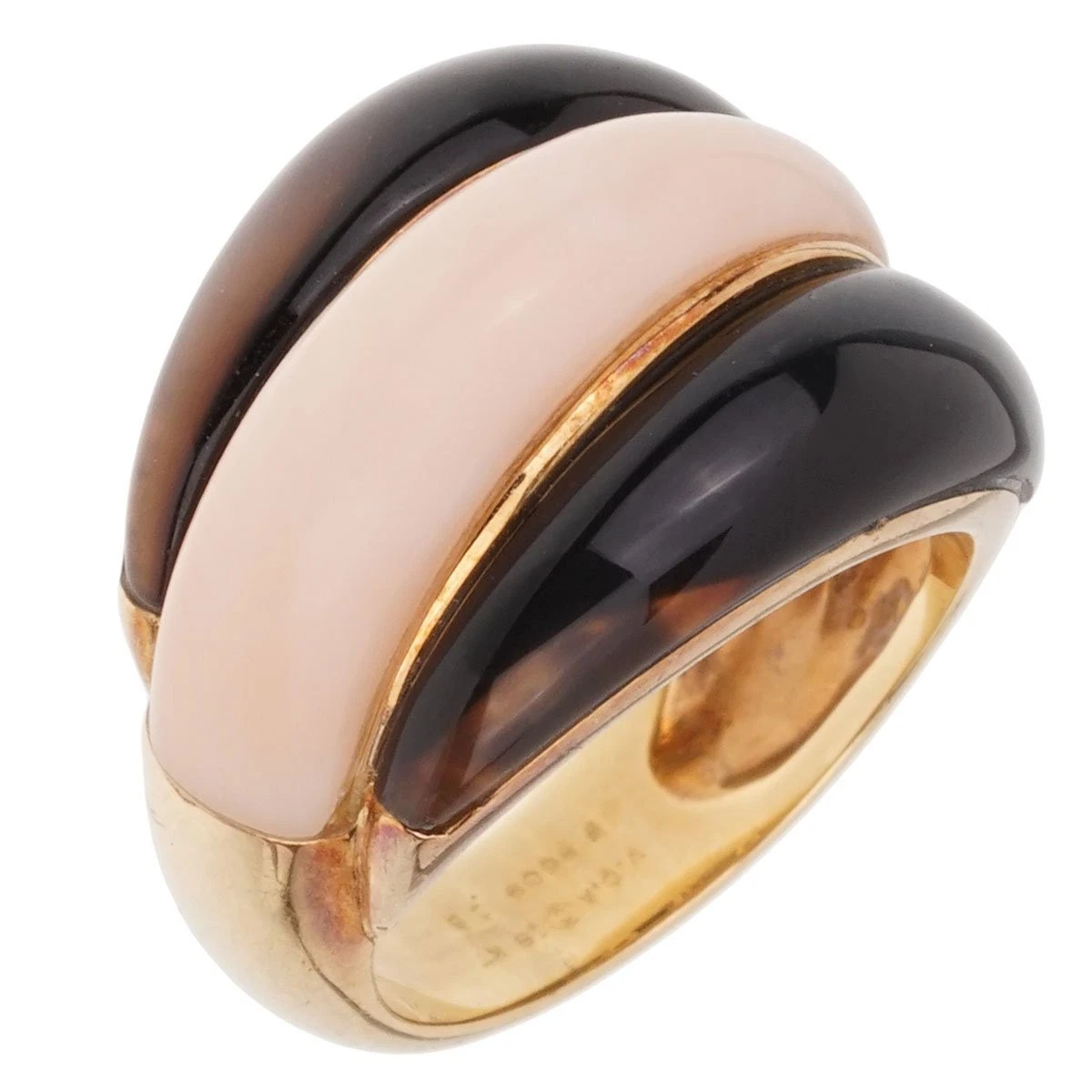 Van Cleef Arpels Angel Skin Coral Bombe 18k Yellow G Ring Sz 5