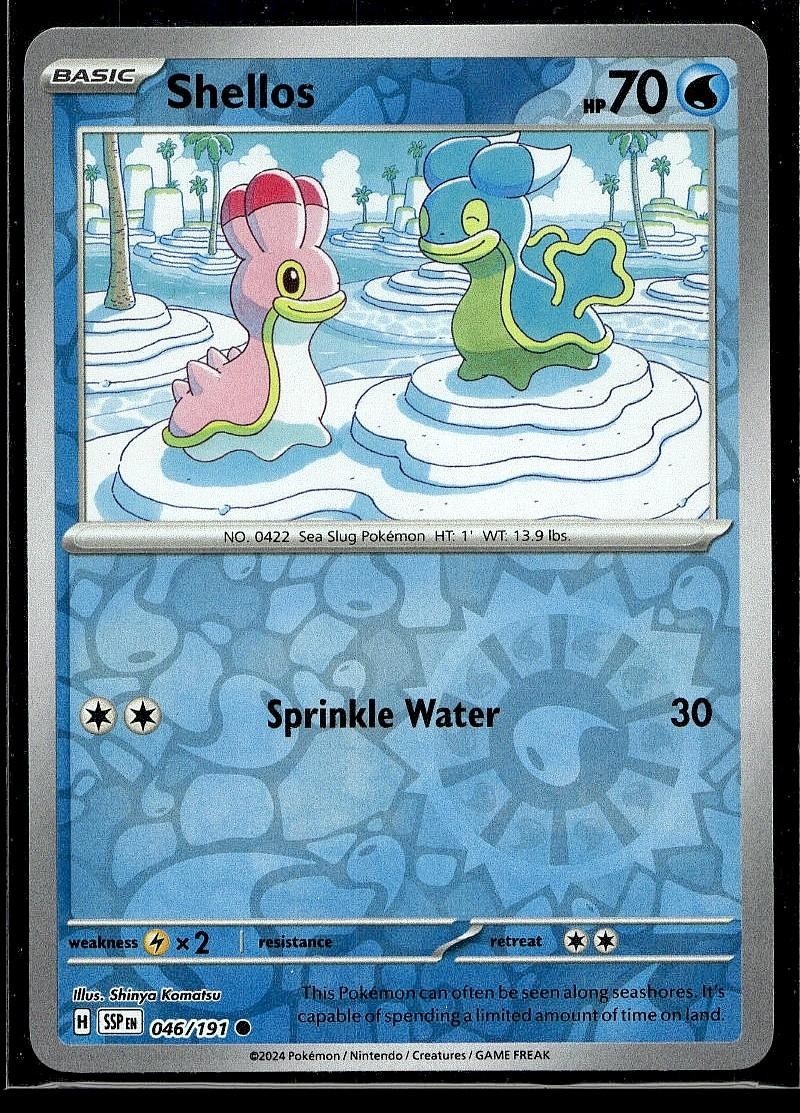 Shellos 046/191 Common Surging Sparks Pokemon Reverse Holo Lightly Played