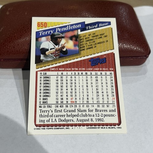 Terry Pendleton Firmado 1993 Topps Braves #650 Sin Certificado de Autenticidad - Imagen 12 de 14