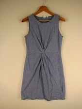 Gap Dress Womens M Blue White Stripe Sleeveless Twist Front Knee Length Casual