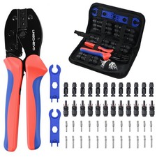 Solar Crimping Tool Kit 14-10 AWG with 12 PCS MC4 Connectors