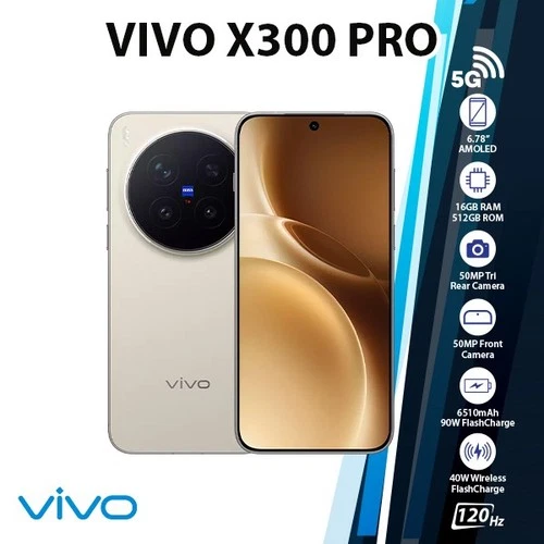 New VIVO X300 Pro 5G Android Mobile Phone 16GB+512GB/BROWN/Dual SIM/Unlocked