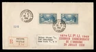 DR WHO 1950 ANDORRA FDC UPU ANIV REGISTERED TO USA R53573