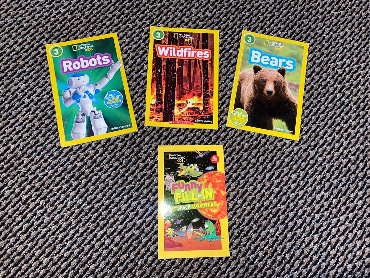 Lot Of 4 Nat Geo Kid Books Level 3 & Activity Book National