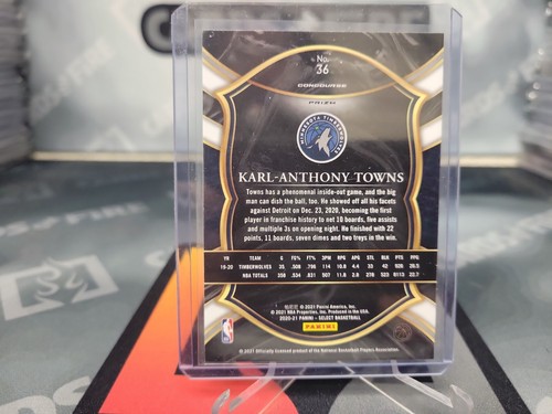 2020-21 Panini Select Concourse Silver Prizm Karl-Anthony Towns #36 Timberwolves - Picture 2 of 2