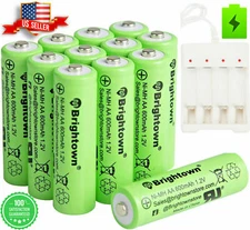 3/12/24Pc AA Rechargeable Batteries NiMH Long Lasting 1000mAh AA Battery Charger