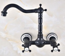 Oil Rubbed Bronze Kitchen Bathroom Basin Faucets Sink Hot Cold Water Mixer Tap