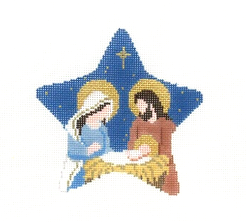 Susan Roberts Nativity Star Handpainted Needlepoint Canvas 5767