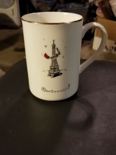 Merry Masterpieces Porcelain Mug Cup 1999 First Edition Oooouuuiii! Eiffel Tower