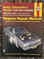 HAYNES Buick Oldsmobile Pontiac Full Size 1970-1990 RWD V8 Repair Manual 19025