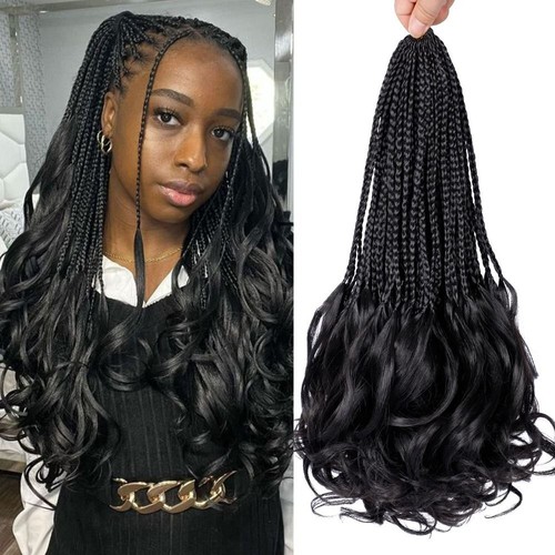 New French Curls Synthetic Goddess Braids Crochet Hair Wave Braiding Extensions - Picture 12 of 16