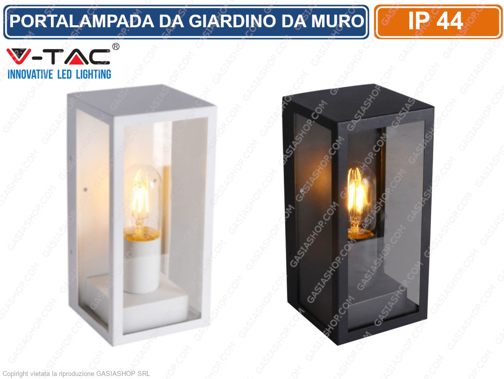 Portalampada Parete V-TAC VT-837 E27: Design Minimal in Alluminio Nero