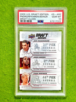 James Harden PSA 10 ROOKIE CARD Chase Budinger RC 2009 Upper Deck  ARIZONA STATE