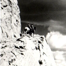 C.1950 RPPC TWO HORSE RIDERS WEST RIM TRAIL, ZION NATIONAL PARK UTAH Postcard P3