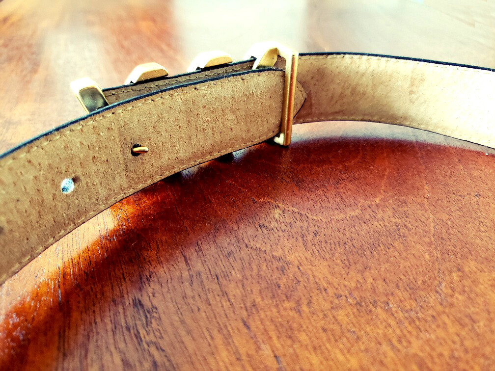 Aimme Lynn BeIt Italian Croco Leather Lined Gold Tone Metal  display picture 1