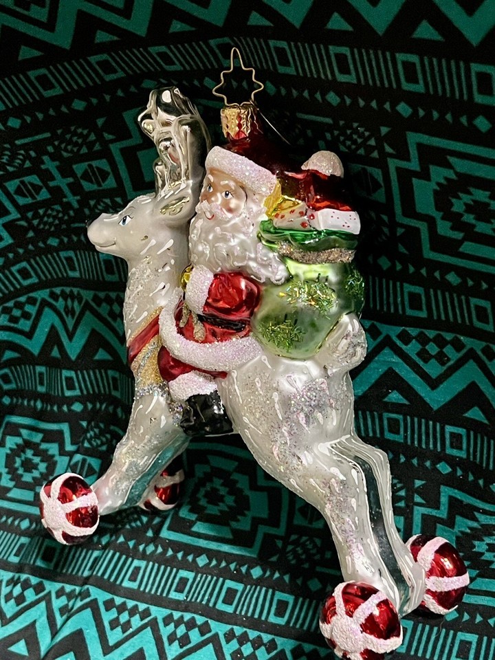 Christopher Radko Winter Scene Ho Ho White Glass Ornament - Made In Poland